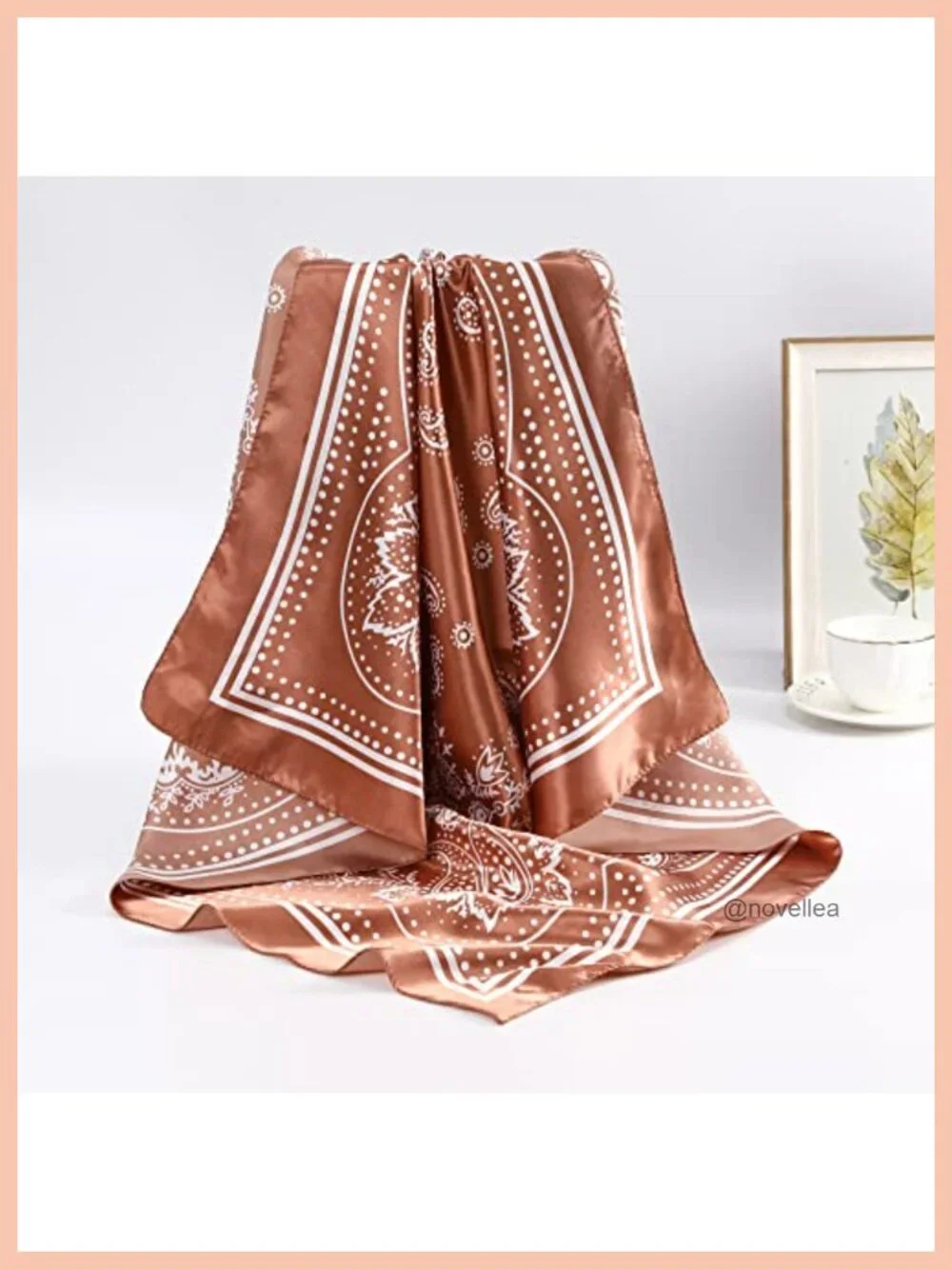 35-Inch Large Square Satin Scarves 4-Pack Silk-Like Neck Scarf Hair Wraps
